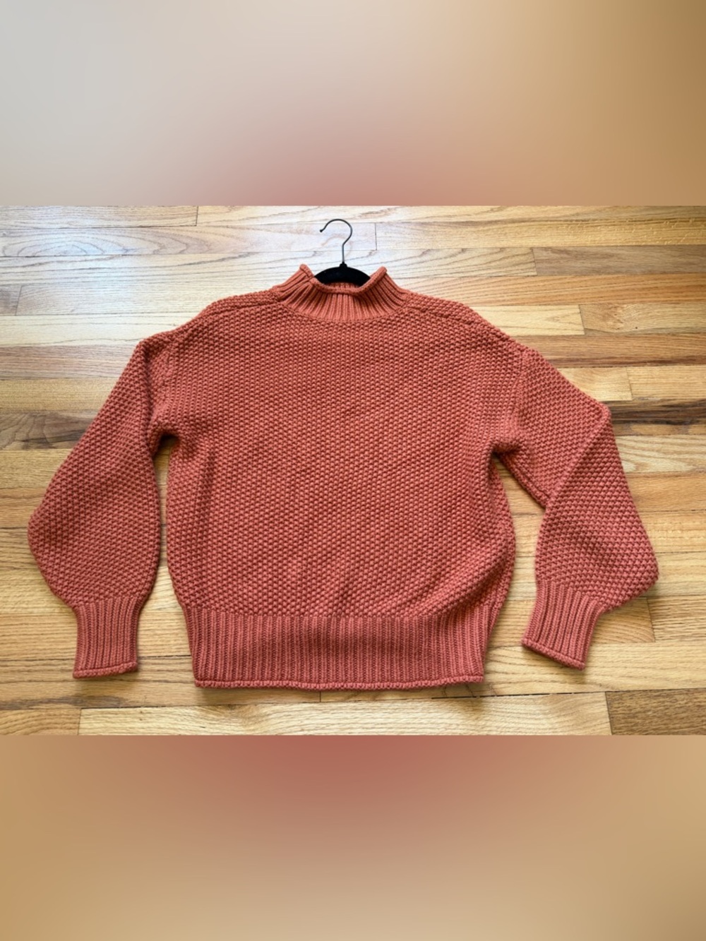 Womens Chunky Knit Mock Neck Sweater Size S